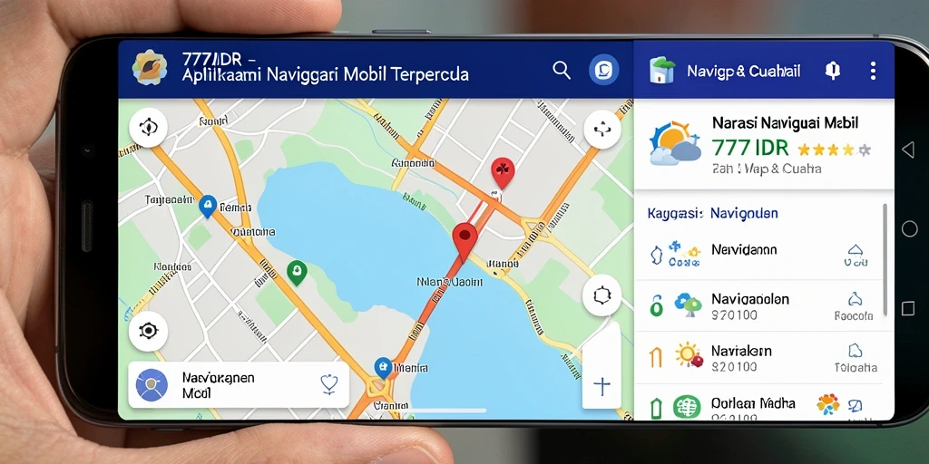 Tampilan antarmuka utama aplikasi Navigasi Mobil 777IDR.
