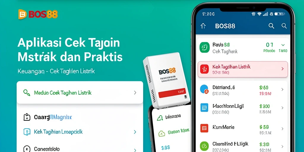 Antarmuka BOS88 yang menyoroti fitur cek tagihan listrik.