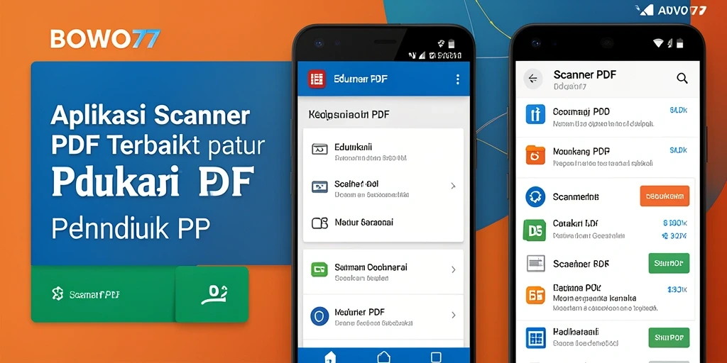 Tampilan utama BOWO77 dengan fitur Scanner PDF yang ramah pengguna.