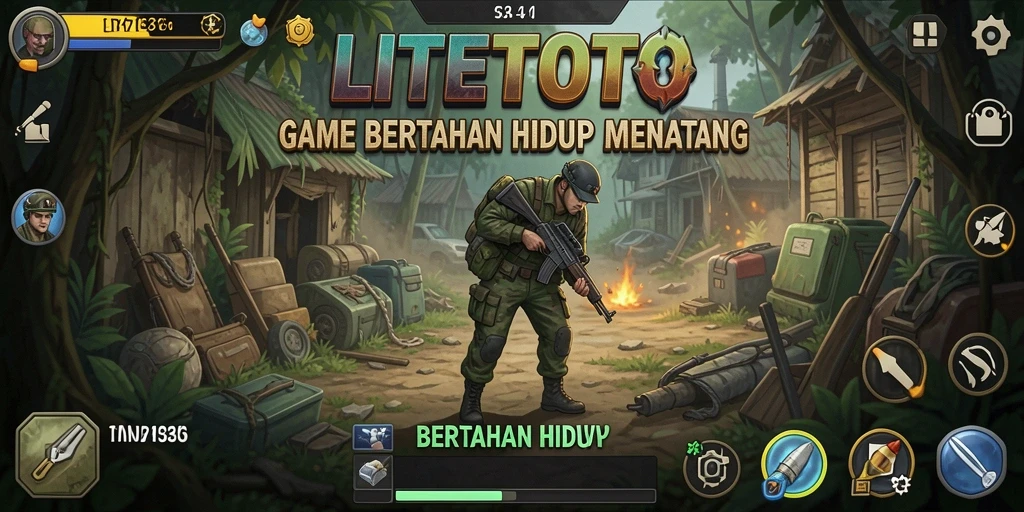 Tampilan antarmuka LITETOTO yang memukau dalam gameplay Bertahan Hidup.
