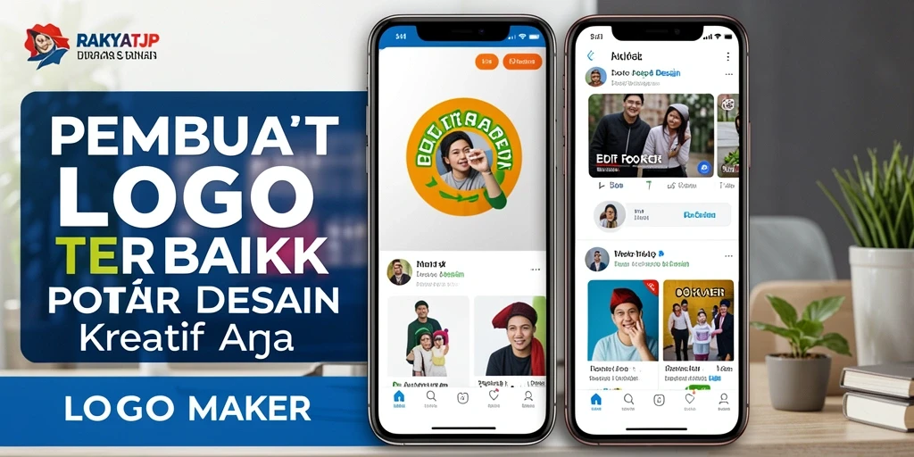 Tampilan antarmuka pengguna RAKYATJP untuk pembuatan logo yang mudah.