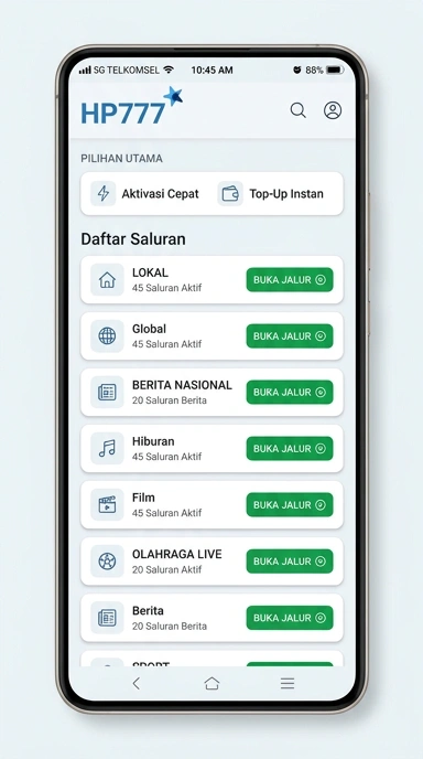 Tampilan link alternatif hp777