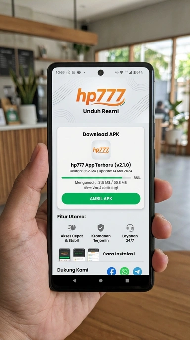 Tampilan halaman APK hp777